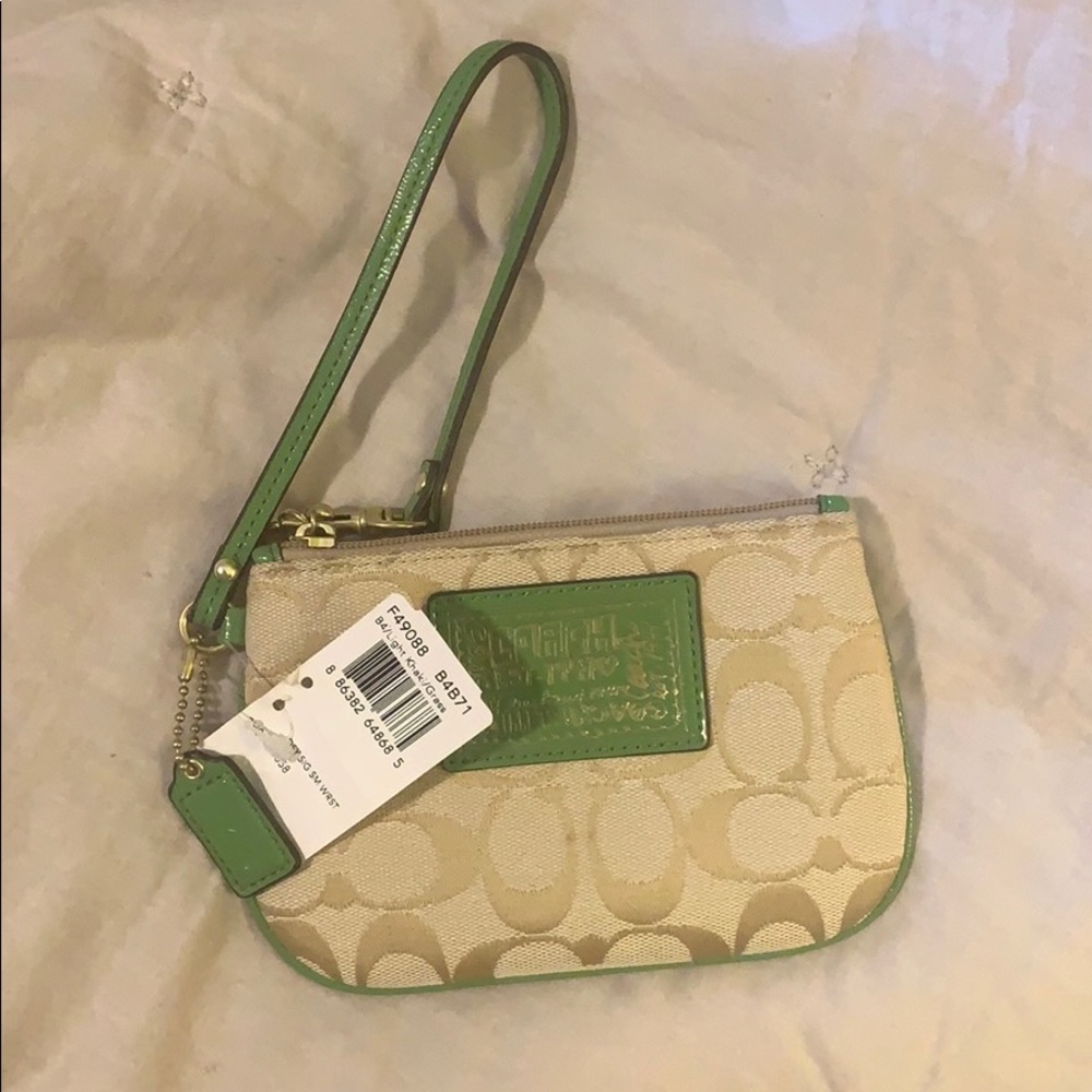 Coach Grass and Khaki Wristlet